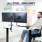 VIVO Dual Monitor Desk Mount, Holds 2 Computer Screens up to 30 inches and 22lbs Each, Heavy Duty Fully Adjustable Steel Stand with C-Clamp and Grommet, Black, STAND-V002