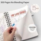 EMSHOI Spiral Notebook Bullet Dotted journal, A5 Dotted Grid Notebook with 300 Pages, 100gsm Thick Paper, Waterproof Softcover Notebook for School Work Writing, 5.7" × 8.22" - Transparent