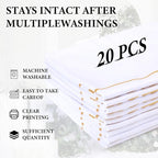 20 Pcs Reserved Chair Signs Cloth Church Placeholder Reserved Pew Signs Chair Reserved Seat Coverswith Printed Words For Weddings, Churches, Eceptions, Cinema,Celebrations, Parties and Events (White)