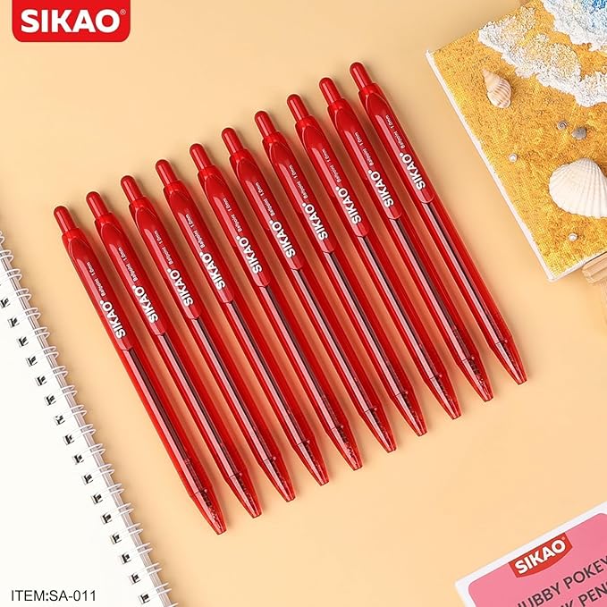 Red Pens Bluk | 30 Pack Durawrite Retractable Ballpoint Smooth Writing | Ball Point Click Pens Red Ink 1.0mm with Clear & Vivid Lines for Servers School Office Supplies, Lapiceros
