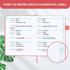 Password Keeper Book with Alphabetical Tabs，4.3"x5.7" Small Password Books for Seniors Password Notebook for Internet Website Address Log in Detail (Pink)