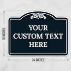 Custom Decorative Sign, Personalized Metal Sign for Business, Driveway, Home, Airbnb, Office Door Plaque, Black Background Sign, 18x24 Inches, ACM, Fade Resistant, Made in USA by Sigo Signs