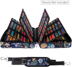 YOUSHARES Big Capacity Colored Pencil Case - 480 Slots large Pen Case Organizer with Multilayer Holder for Prismacolor Colored Pencils & Gel Pen (Retro Flower)