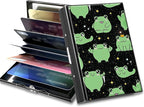 BWEGRHE Slim Credit Card Holder, Princess Frog RFID Blocking Metal Wallet for Men & Women, Aluminum Minimalist Hard Case Pocket-Sized Business Cards Organizer (Fits Up to 10 Cards)
