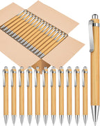 lyforx 250pcs Bamboo Pens Bulk Wooden Bamboo Pens Engraving Wooden Ballpoint Pen Customizable Gift Pen Bulk