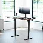 VIVO Electric 60 x 30 in Standing Desk, Memory Height Adjustment, 1B Series, Holds 220 lbs, Rustic Vintage Brown Top Black Frame, DESK-KIT-1B6N-30
