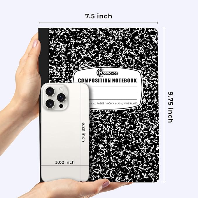 Rosmonde 2000 Pack (Pallet) Composition Notebooks Bulk, Wide Ruled, Full Pallet of Notebooks, 200 Pages (100 Sheets), 9-3/4 x 7-1/2, Bulk Notebooks for School, Bulk Office Notebooks, 4-7 Days Transit