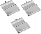 Stephanie Imports Set of 3 Slim & Minimalist Metal Business Card Holder Unisex Case (Silver Band Ridges)