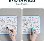 LOUKIN 6 Pack Small Dry Erase Lapboard, 9 x 12 Inch Double Sided (Ruled/Plain), Seamless Frame Mini Magnetic Lined Whiteboard Set, Great for Office (12 Markers&6 Erasers Included)