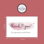 100 Thank You For Supporting My Small Business Cards, Elegant and Professional Design, 4" x 6", Recommended for Online Retailers, Small Business Owners and Local Stores