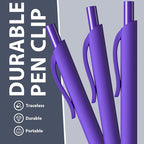 JIMMIDDA Ballpoint Pens Bulk - 107 Pcs Black Ink Pens in Bulk | 1.0 Medium Point Smooth Writing, Retractable No Bleed Ball Point Pen for Men Women (Purple Barrel)