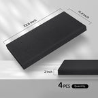UMIACOUSTICS 4 PCS Acoustic Panels, 2“ Thick 23.6" x 11.8" Fiberglass Sound Proof Wall Panels, Sound Absorbing Panels for Studios, Office, Home Theater. Deep Black