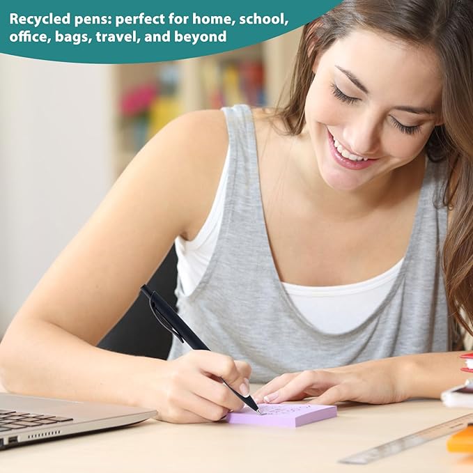 Pens Bulk, 50 Pack Retractable Ballpoint Pen, No Bleed Black Click Pens, Writing Pen in Medium Point, 1.0 MM Black Smooth Ink, Ideal for Office, School & Everyday Use