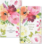 Current When Flowers Speak Address Book-94 Pages; Small 5" x 8-1/2" Size for Purse or Office,Spiral Bound Soft Cover Organizer for Contacts, Addresses,Email, & Phone Numbers + 50 Replacement Stickers