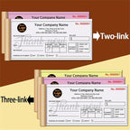Custom Invoice Book in 3-Part /2-Part Receipt Book with Carbon Copies Personalized Carbonless Service Invoice Form Books Sales Order Book with Company Name Logo Address,H3-Receipt Book