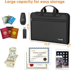 5200℉ Fireproof Accordion File Organizer with Lock, Thickened Document Organizer 13 Pocket with Zipper & Labels, Important Document Organizer, Expanding File Folder with Handle for Letter A4 (Black)