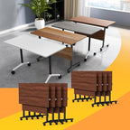Conference Table Flip Top Mobile Conference Room Tables,Folding Conference Table with Wheels,Large Meeting Training Seminar Table Saving Space for Office Classroom(8D,70.8'')