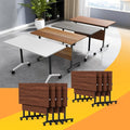 Conference Table Flip Top Mobile Conference Room Tables,Folding Conference Table with Wheels,Large Meeting Training Seminar Table Saving Space for Office Classroom(8D,61'')
