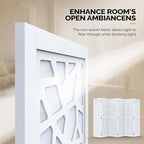 VINGLI 70'' H Room Divider, Non-Woven Fabric Privacy Screen, Indoor Partition Wall Dividers, Freestanding Hinged Space Separator with Modern Unique Pattern (White, 6 Panel)