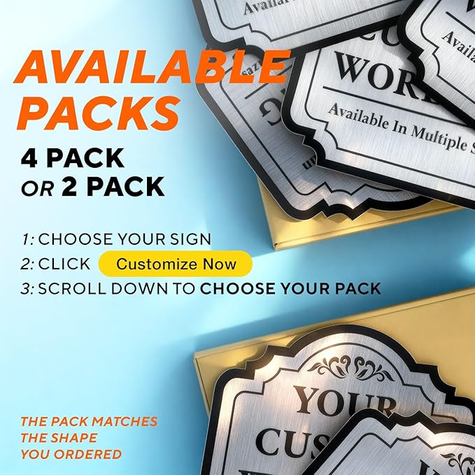 Custom Outdoor Personalized Aluminum Driveway Signs - Waterproof USA Made, Design 3 Metallic Silver 18x12
