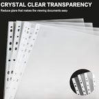Sheet Protectors, PANDRI 600 Pack Clear Heavy Duty Plastic Page Protectors Sheet Reinforced 11-Hole Fit for 3 Ring Binder Fits Standard 8.5 x 11 Paper, 9.25 x 11.25 Top Loaded, Excluding Acid
