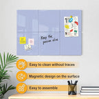 Comix Magnetic Dry Erase Board, 6 Pack, 11.8 x 11.8 Inches, Modular Whiteboard for Fridge, Office and Home, Small White Board Dry Erase Set for Kids, Students, Kitchen Organizer and Planner, Purple