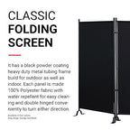 Proman Products - Galaxy Section Divider, Water Repellent Fabric Room Divider with Black Powder Coated Metal Frame for Indoors or Outdoors (Black)