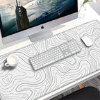 Extended Mouse Pad, 31.5x15.7 inch Large Gaming Computer Keyboard Mouse Mat, Water Resist Non-Slip Mousepad Rubber Base Long XXL Desk Mouse Pad for Work & Gaming, Office & Home, White Black Lines