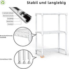 M MZG 450 lbs Wire Storage Shelving 3-Tier Utility Shelving Unit Steel Organizer Wire Rack for Home,Kitchen,Office,White (11.8" D x 17.7" W x 26.4" H)