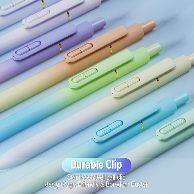 8 PCS Ballpoint Pens,Smooth Writing Pens, 1.0mm Black Ink Pens, Retractable Pens, School Office Supplies