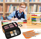 BOENLE Custom Dragons Red Blue Fire Eyes Pencil Case Box Boys Girls Personalized Name Large Pencil Pouch Stationery Pen Bag Organizer for Kids Adults School Office