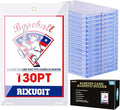 25-Pack Sleeved Magnetic Card Holders -130pt One Touch Card Holder, with 2.63"x3.7" Larger Inner Dimension, First Insert Card into Soft Card Sleeve, Then Place into Card Holder for Double Protection