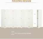 HOMCOM Room Divider, 8 Panel Folding Privacy Screen, 5.6' Tall Freestanding Wall Partition for Home Office, Bedroom, White