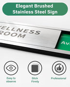 Conference Room Office Door Signs Do Not Disturb, In Use/Available Slider Sign for Home Office Wellness Conference Vacant Occupied Privacy Sliding Door Sign，Brushed Silver