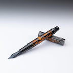 Conklin Endura Deco Crest Fountain Pen in Orange with Rose Gold Accents – Stub Nib, Refillable Luxury Writing Instrument