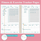 Fitness Journal for Women & Men - A5 Workout Journal/Planner Daily Exercise Log Book to Weight Loss, Gym, Muscle Gain, Bodybuilding Progress - Daily Personal Health & Wellness Tracker, Spiral-Bound, 5.8" x 8.3", Pink