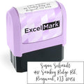 ExcelMark Address Stamp - Custom Return Address Stamp with Elegant Designs, Vibrant Colors & Patterns – Perfect for Mail, Invitations & Gifts (Violet Mount, Custom)