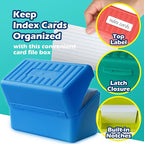 Olivo Index Card Holder Box 3x5 Flash Note Card Holder Storage File Box Organizer Case for 3"x5" Cards, 4 Colors Pack