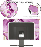 Baocicco Violet Gold Marble Waterproof Weatherproof and Dust-Proof TV Screen Cover 50, 51, 52 Inch for Home Office Creative TV Covers for TVs Screen Anti-Static Dustproof Protective