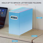 Oterri Cardboard File Organizer Box for Hanging File Folders Letter Size,File Box for Computer Desk,File Cabinet,Working Home,Office,Classroom (Gradient Light Blue, Letter Size - 2 Packs)