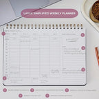 Merely Home Undated Weekly Schedule | Business Planner | 8.25” x 11.75” ADHD Organizer | Premium Multi-Layout Schedule | Pink | Landscape Layout