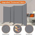 Room Divider 6FT Folding Privacy Screens, 4 Panel Partition Room Dividers w/Freestanding Design, Portable Wall Divider for Room Separtation, Fabric Screen Panel for Home Office Bedroom Dorm