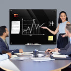 MaxGear Glass Whiteboard Wall Mounted, Frameless Magnetic Dry Erase Board, Tempered Glass, Steel-Backed, Non-Porous Smooth Surface, Floating Design, Accessories Included, for Office Home Classroom