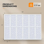 VINGLI 70'' H Room Divider, Non-Woven Fabric Privacy Screen, Indoor Partition Wall Dividers, Freestanding Hinged Space Separator with Modern Unique Pattern (White, 6 Panel)