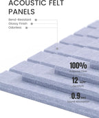 Fluxynara Large Felt Bulletin Board 48" x 36" Cork Board Alternative-12 Pack with 70 Safe Removable Adhesive Tabs, Cork Boards for Walls for Home Office Classroom Pin Board (Soft Periwinkle)