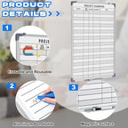 Lincia Project Planning Dry Erase Whiteboard Magnetic Dry Erase Board with Lines Sliding Marker Tray Aluminum Frame White Board Planner for Wall Scheduling(24"x 36",Project Planning Vertical)