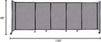 Versare Straightwall Sliding Portable Wall Partition | Freestanding Office Dividers | Locking Wheels | Temporary Room Separator | 11'3'' Wide x 4' Tall Cloud Gray Fabric Panels