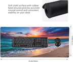 Gaming Mouse Pad,Large Mouse Pads for Desk,Non-Slip Rubber Base Extended Mousepad,XXL Keyboard Mouse Mat,Stitched Edges Computer Keyboard Desk Pad,35.4x15.8inch,Sunset Beach