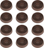 Furniture Coasters, 1.5X1.5 Rubber Caster Cups Non Slip Furniture Pads Non Skid Furnitures Grippers Anti Slide Floor Protector for Bed Couch Table Chair Stoppers (Brown, 12 Pack)