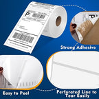 L LIKED 880 PCS 4"x 6" Direct Thermal Labels White Perforated Shipping Label, 220 Labels/Roll,Strong Adhesive, Compatible with DYMO 4XL 1744907,Zebra, Rollo, Jadens, Nelko,4 Rolls